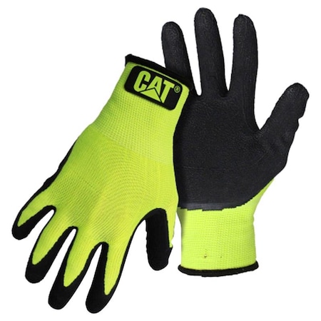 Caterpillar Cat Unisex Indoor/Outdoor Dipped Gloves High-Vis Green L 1 pair CAT017418L